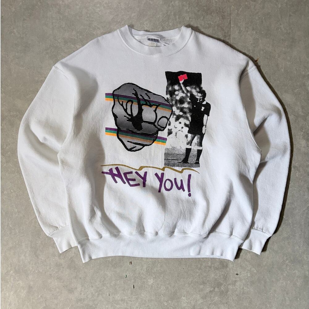 90s Vintage FIFA World Cup Red Card White Crewneck -XL